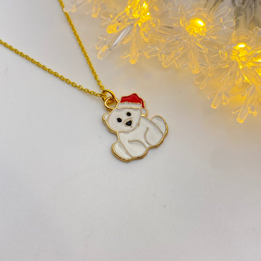 Santa Polar Bear Necklace