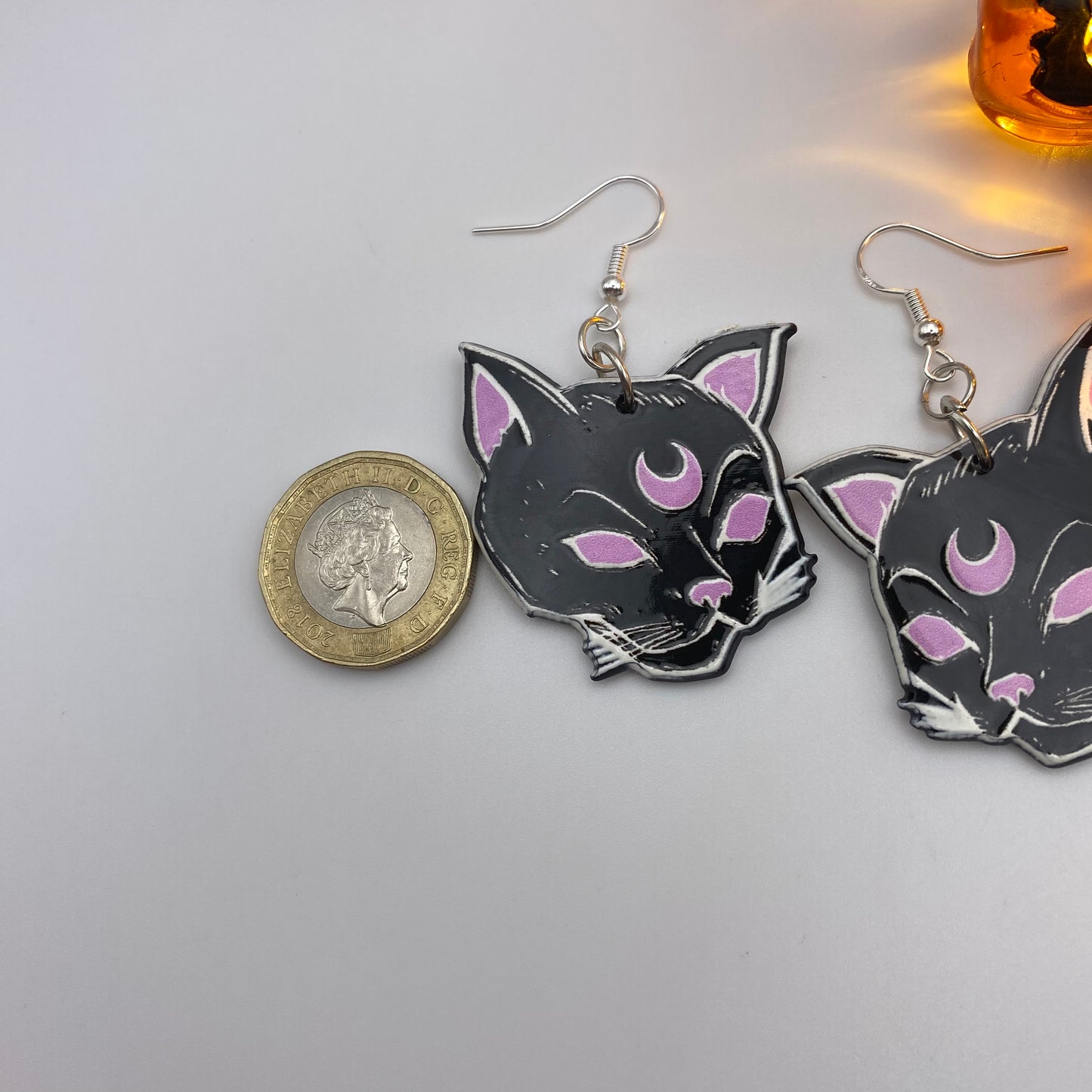 Black Spiritual Cat Earrings