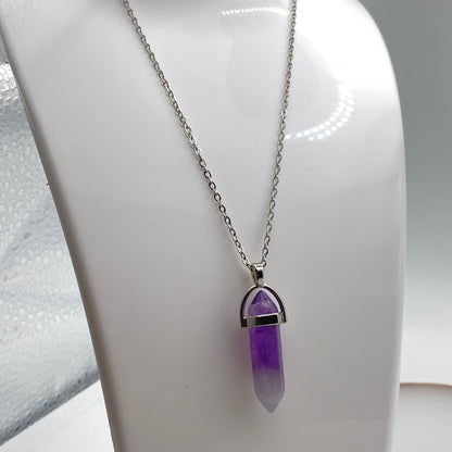 Amethyst Crystal Pendant Necklace