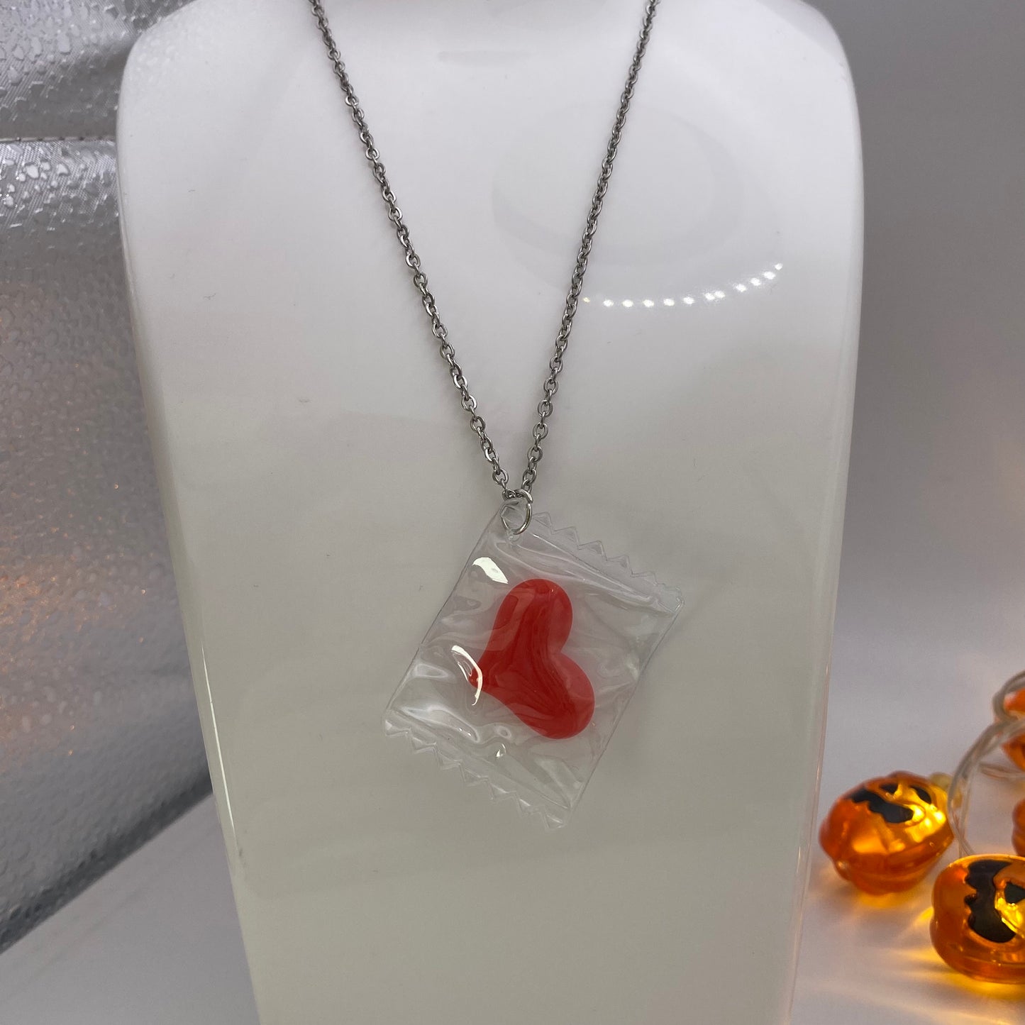 Sweet Candy Heart Wrapper Necklace