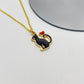 Black Cat Heart Necklace