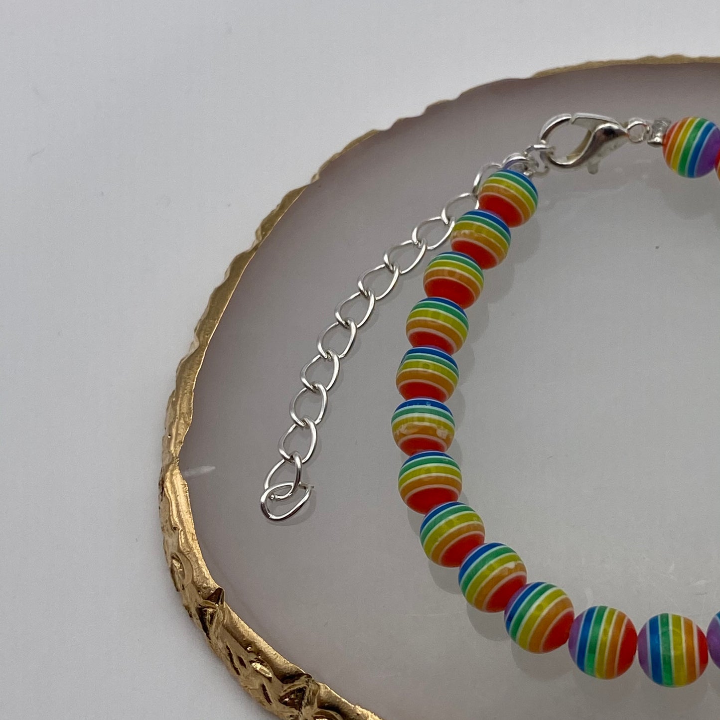 Round Rainbow Beads Bracelet