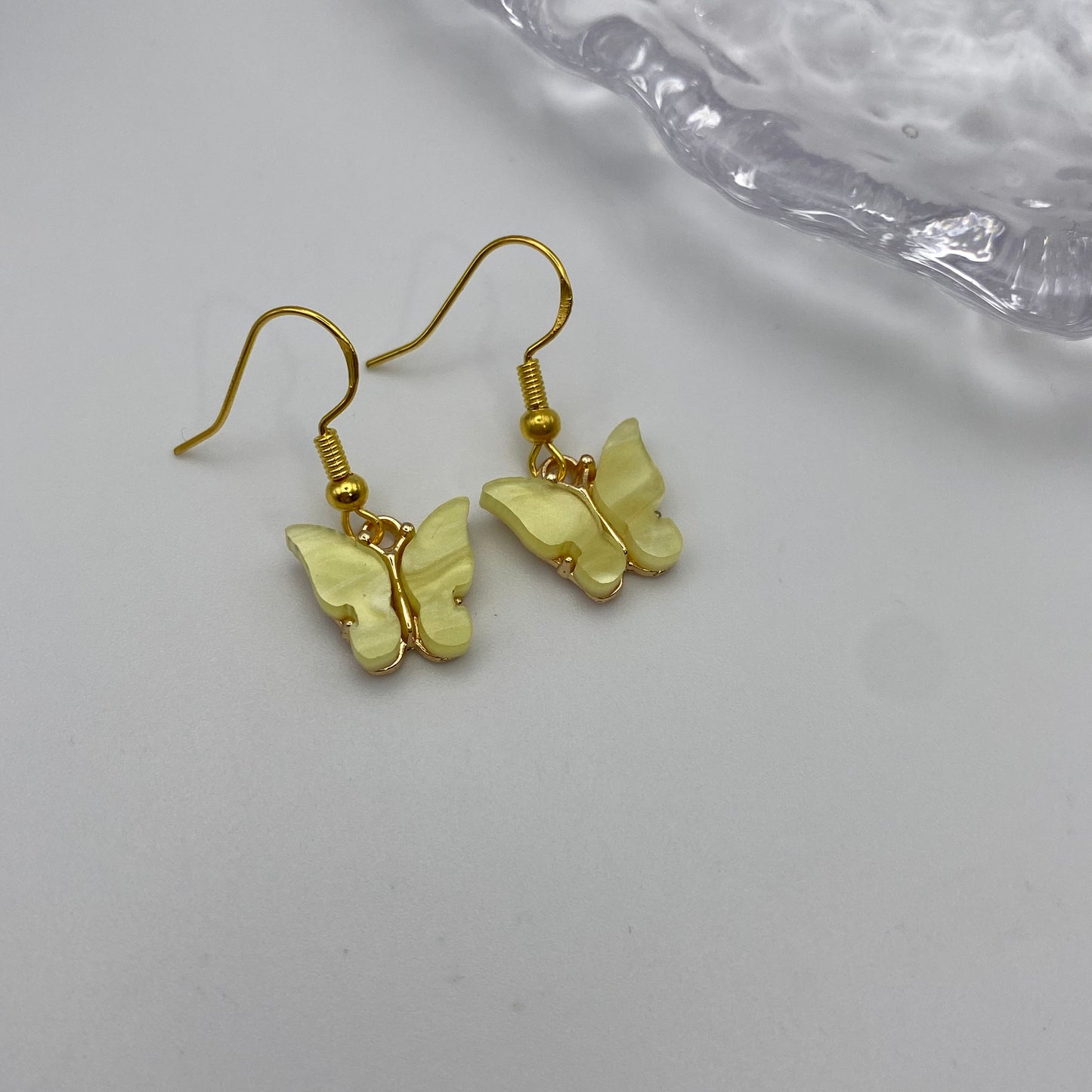 Colourful Butterfly Earrings Gold