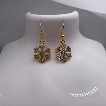 Gold Snowflake Earrings