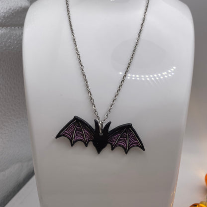 Big Black Bat Necklace