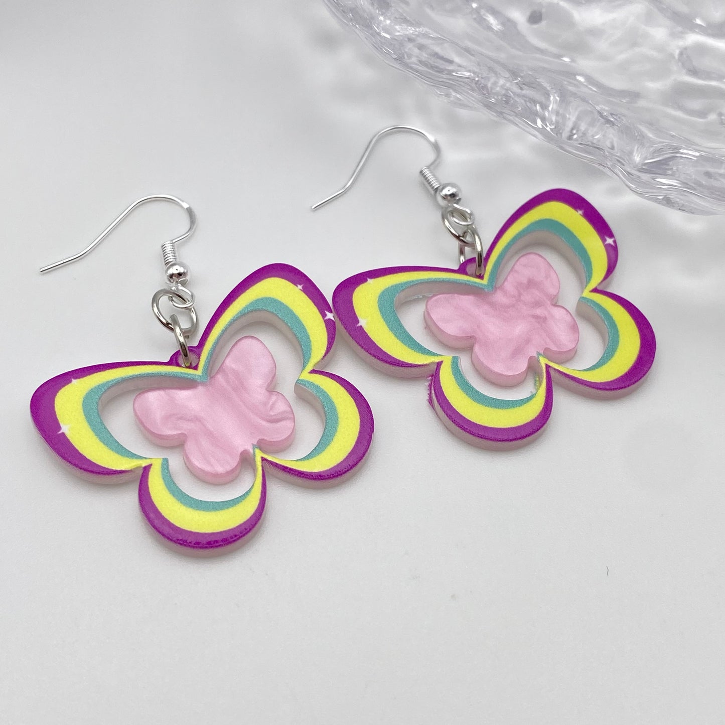 Groovy Purple Butterfly Earrings