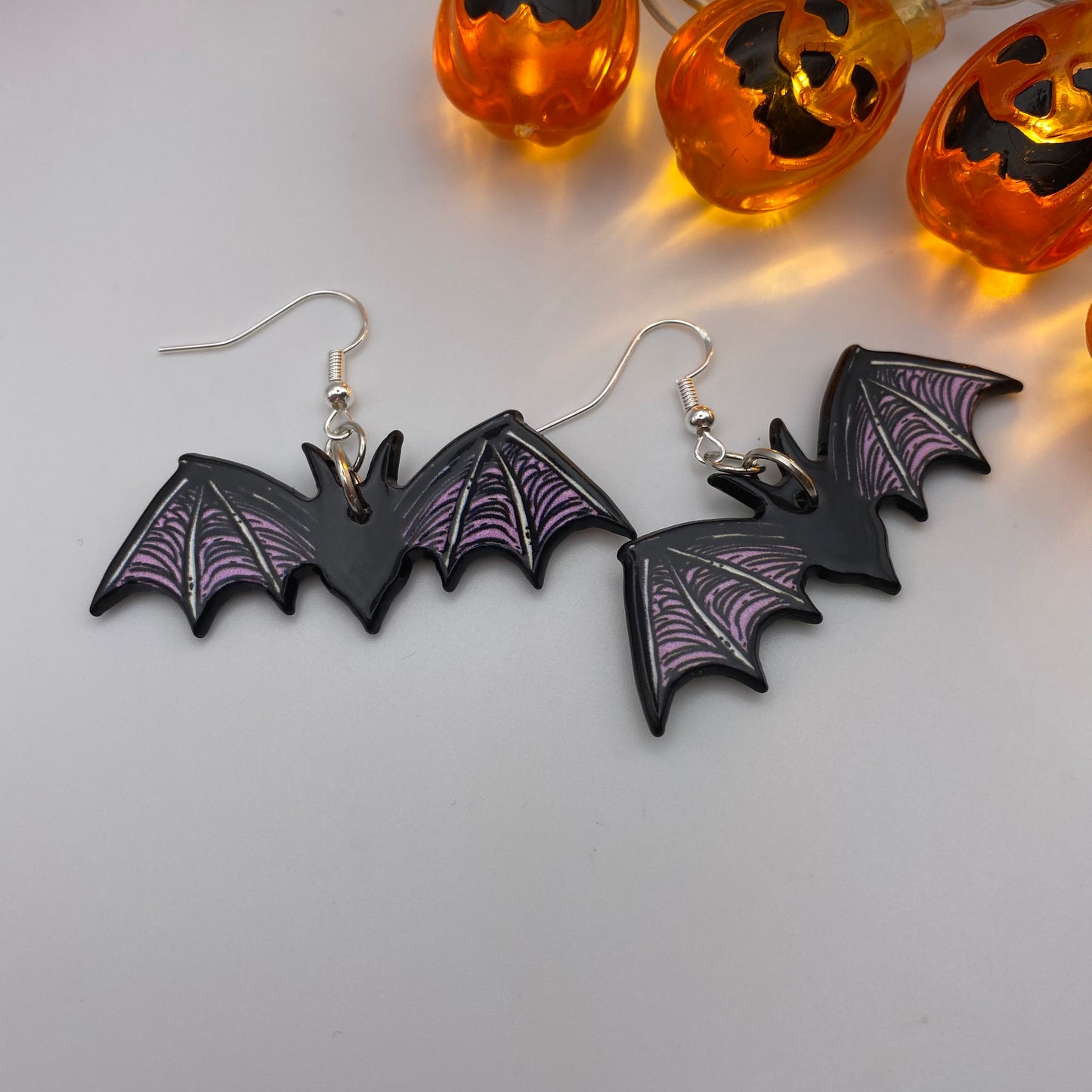 Big Black Bat Earrings