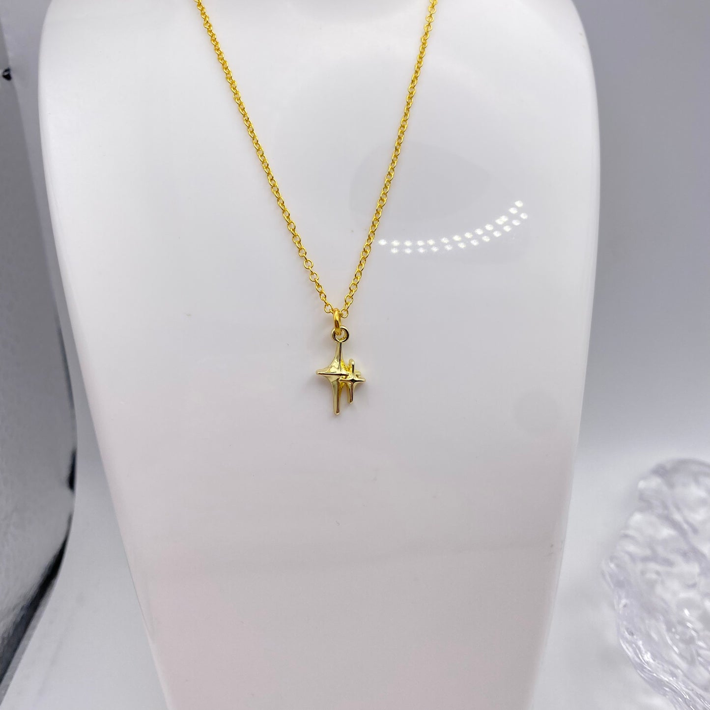 Gold Double Stars Necklace