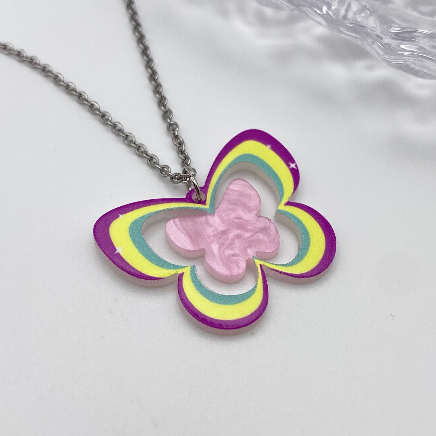 Groovy Purple Butterfly Necklace
