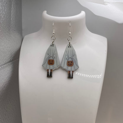 Trick or Treat Ghost Costume Earrings