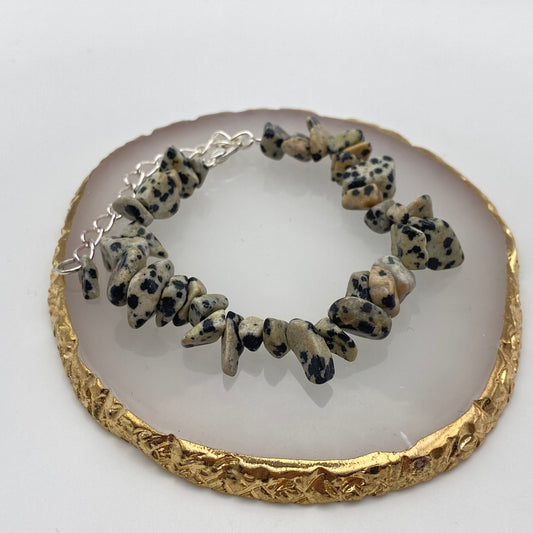 Dalmatian Jasper Crystal Bracelet