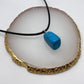 Blue Howlite Crystal Chunk Necklace on Black Cord