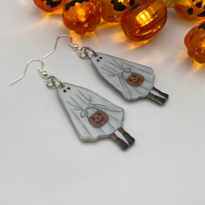 Trick or Treat Ghost Costume Earrings