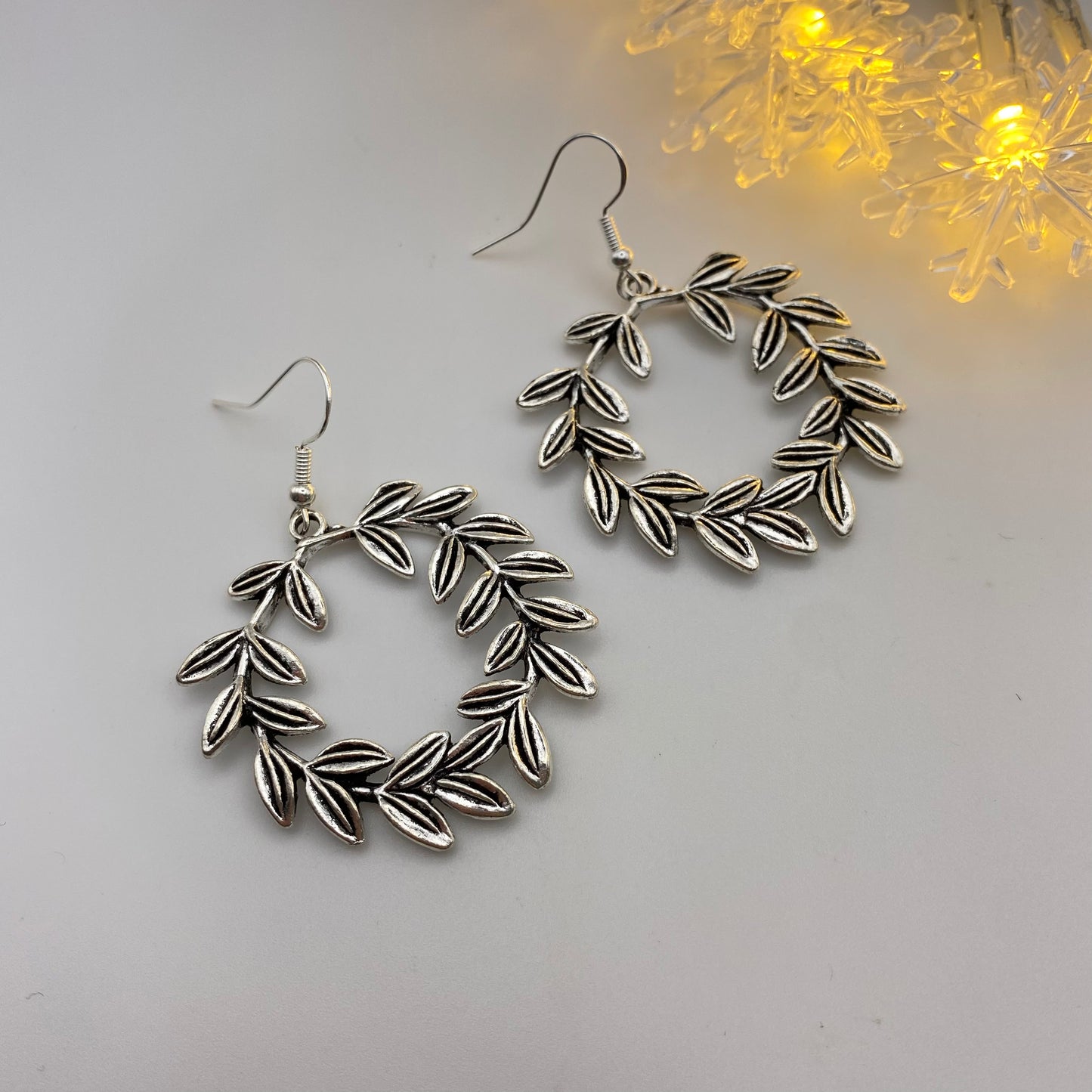 Big Silver Wreath Earrings