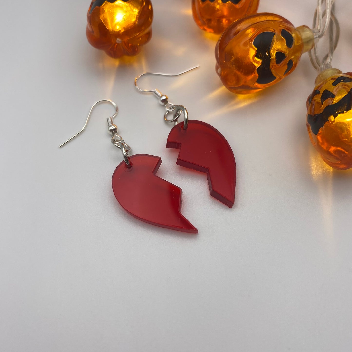 Red Broken Heart Earrings