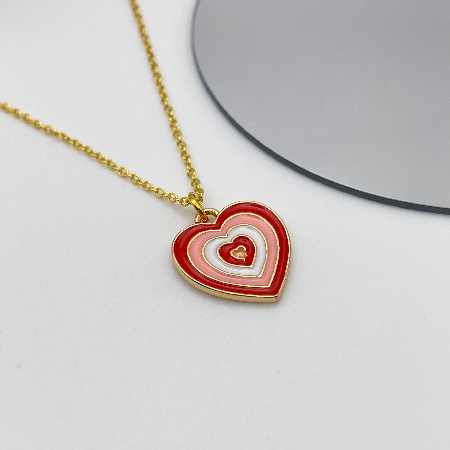 Groovy Pink Heart Necklace