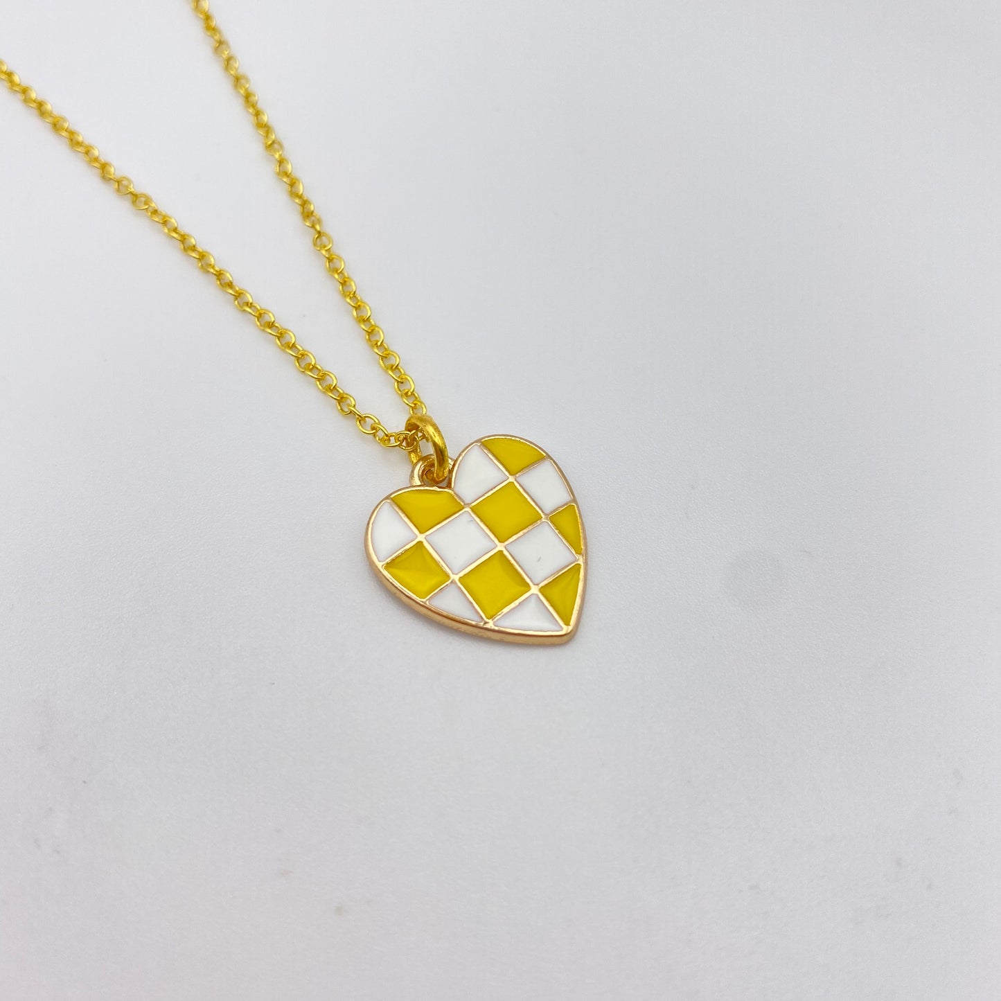 Checkered Heart Necklace