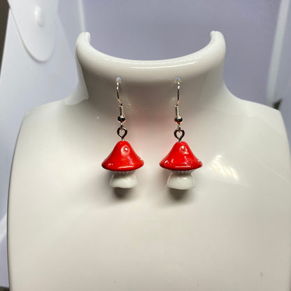 Red Mushroom Earrings