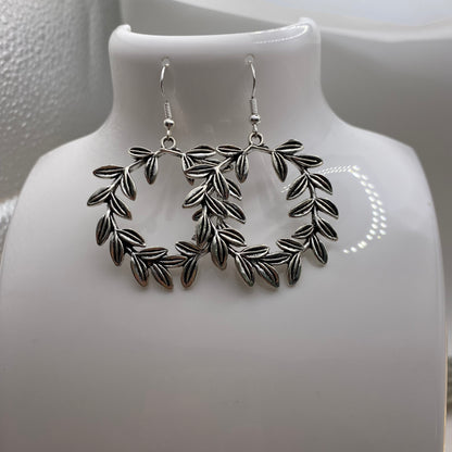 Big Silver Wreath Earrings