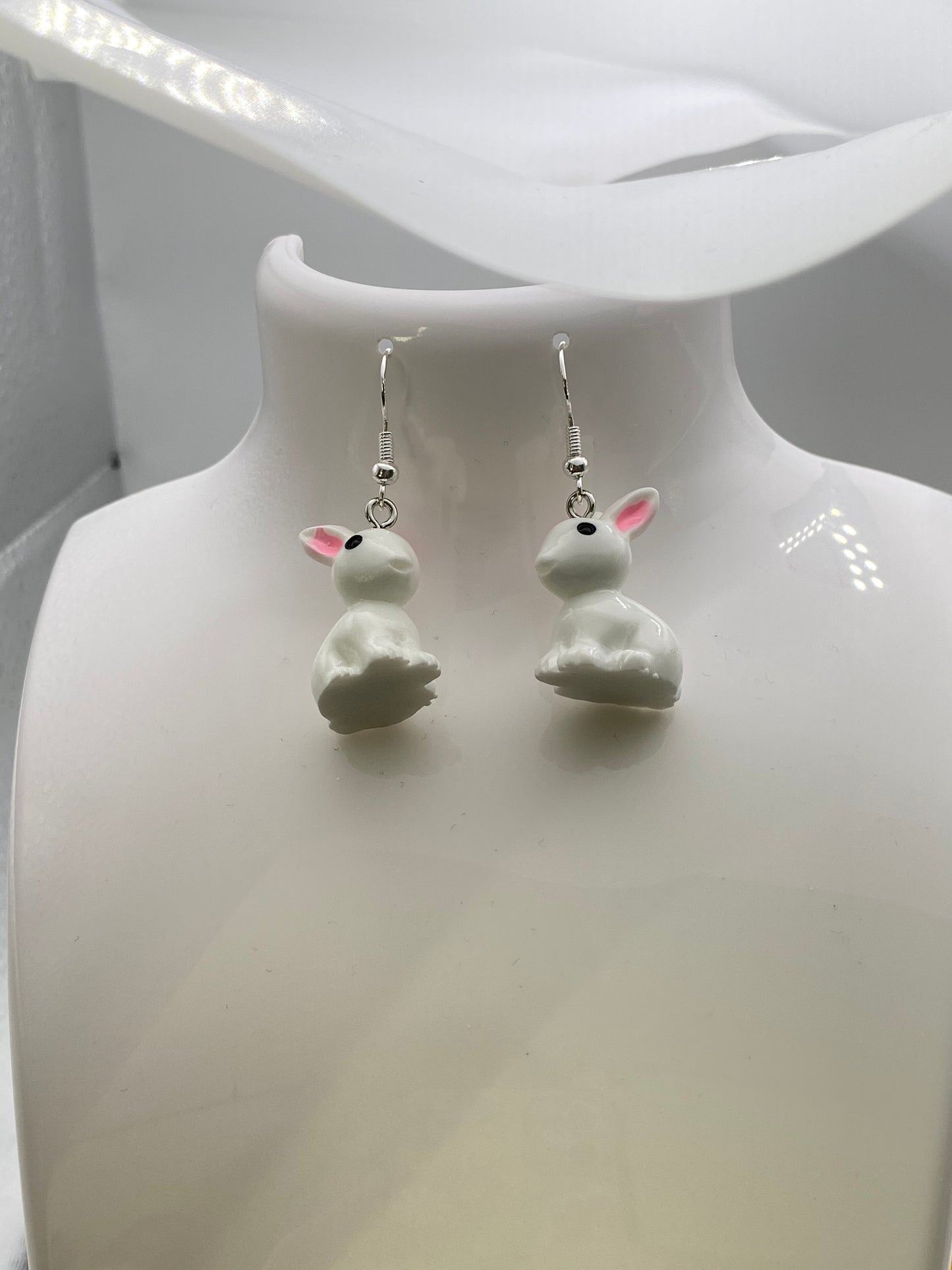 White Rabbit Earrings