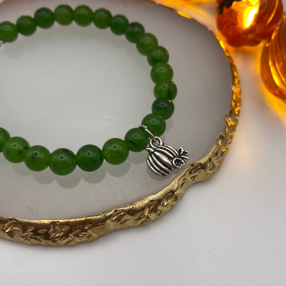 Round Green Pumpkin Crystal Bracelet