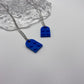 Blue Matching Lego Heart Necklace