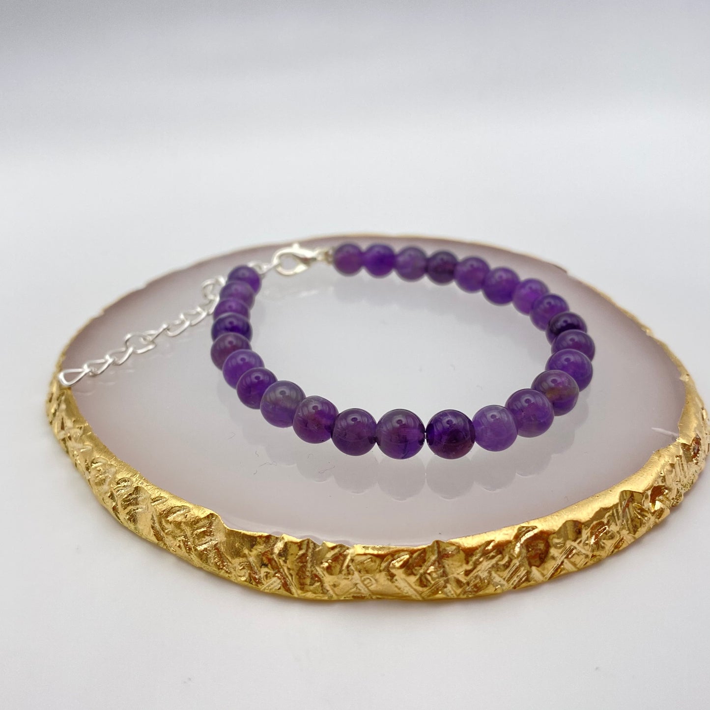 Round Amethyst Crystal Bracelet