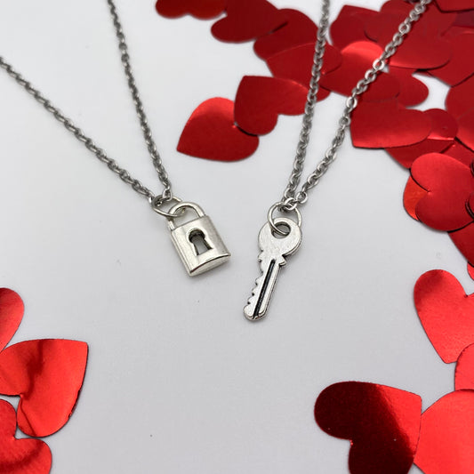 Matching Lock and Key Necklace