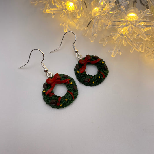 Green Wreath Earrings