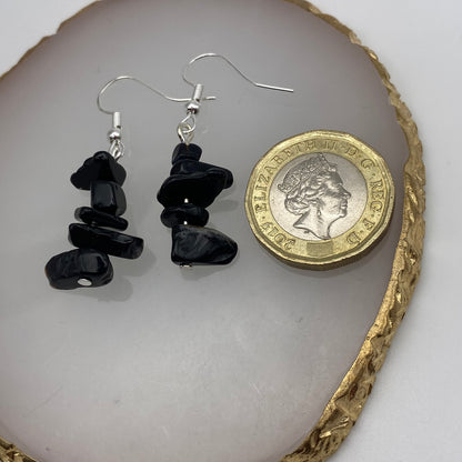 Black Onyx Crystal Earrings