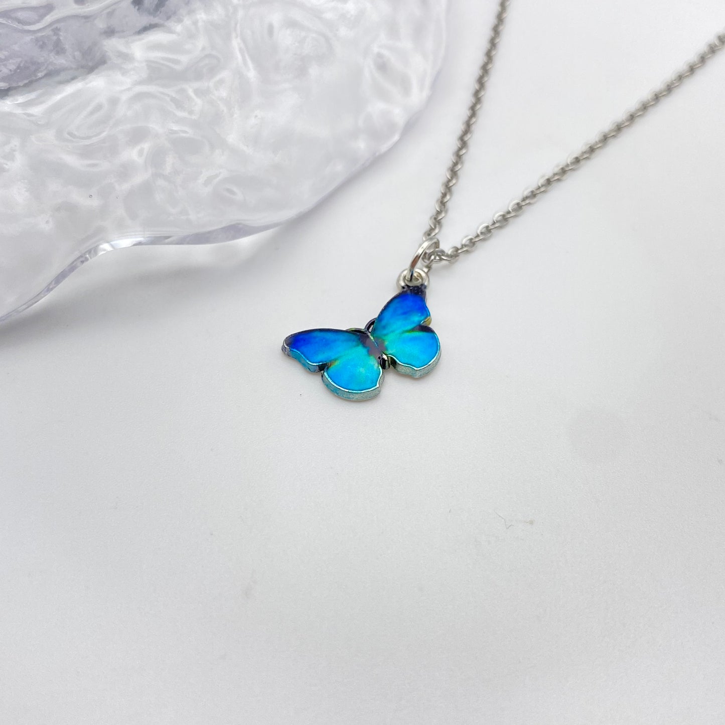 Blue Butterfly Necklace