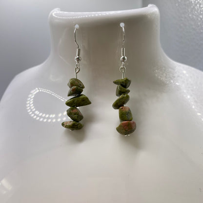 Unakite Crystal Earrings