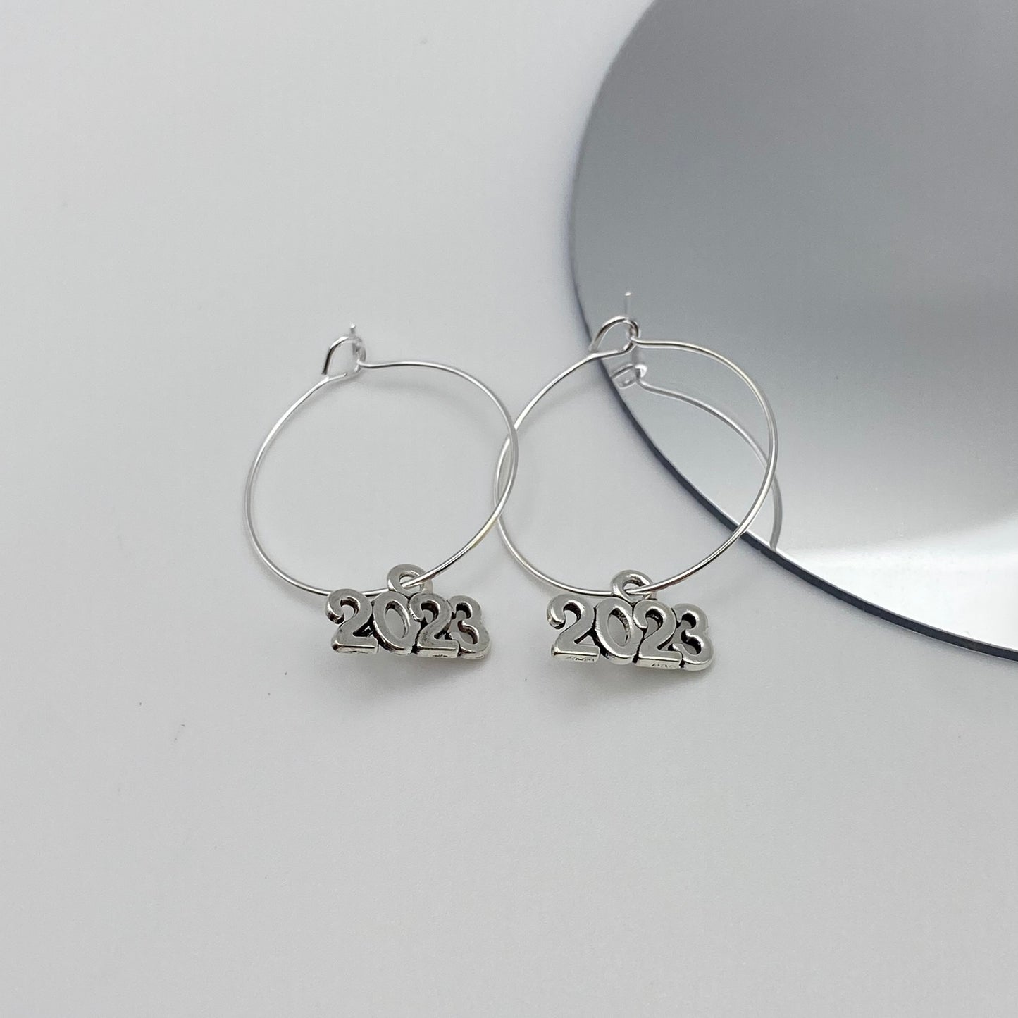 Silver 2023 Hoop Earrings