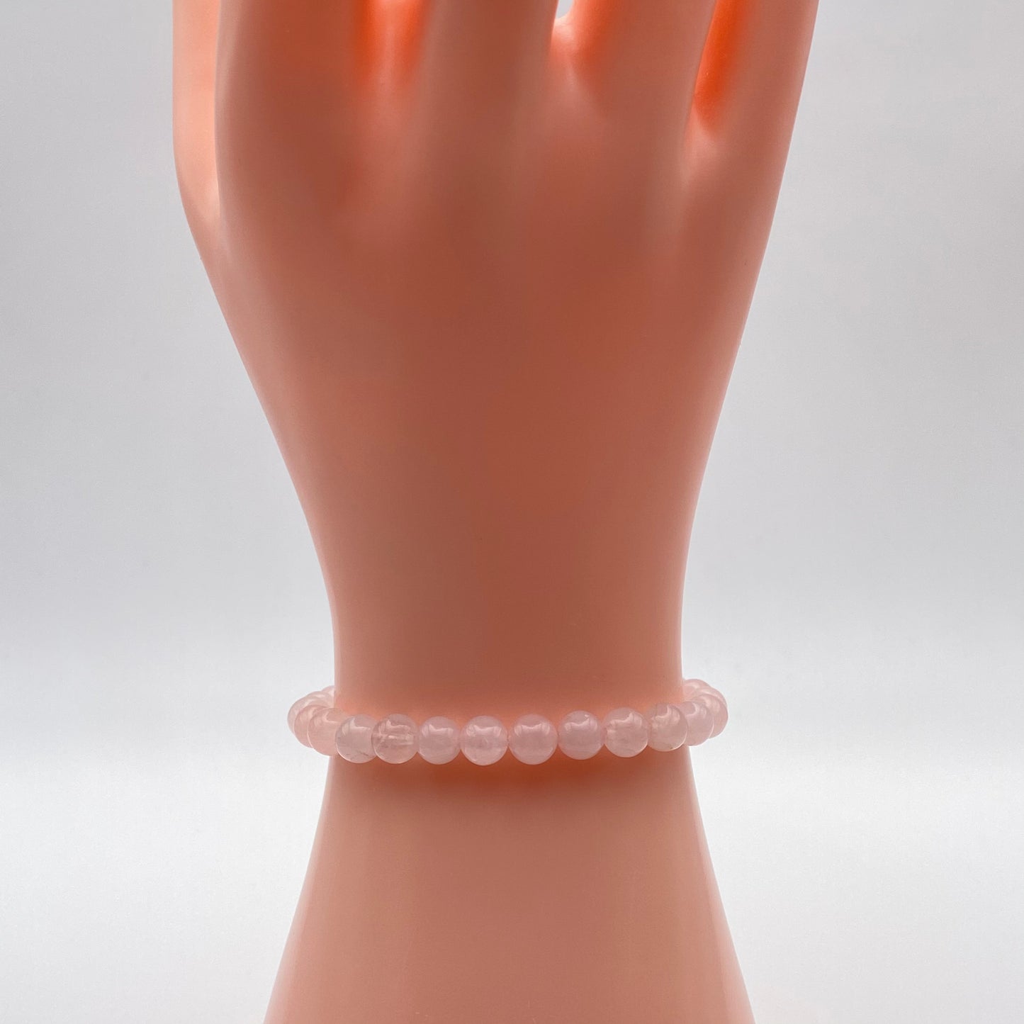 Round Rose Quartz Crystal Bracelet