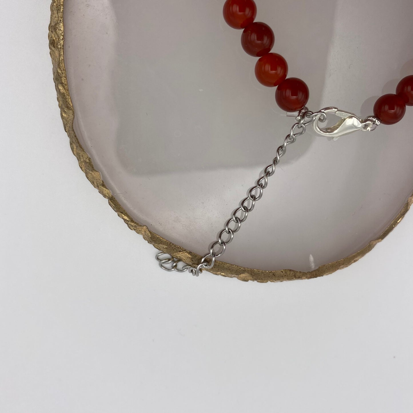 Round Red Carnelian Crystal Bracelet