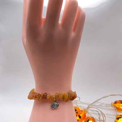 Orange Pumpkin Crystal Bracelet