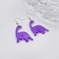 Purple Dinosaur Earrings #2