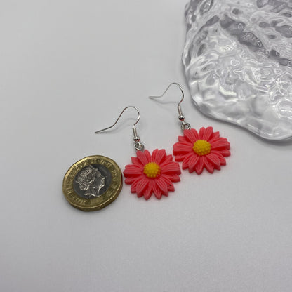 Pink Flower Earrings