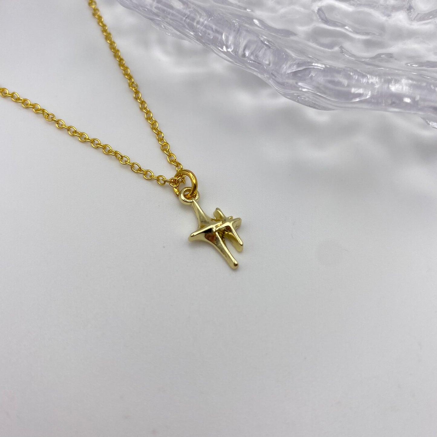 Gold Double Stars Necklace