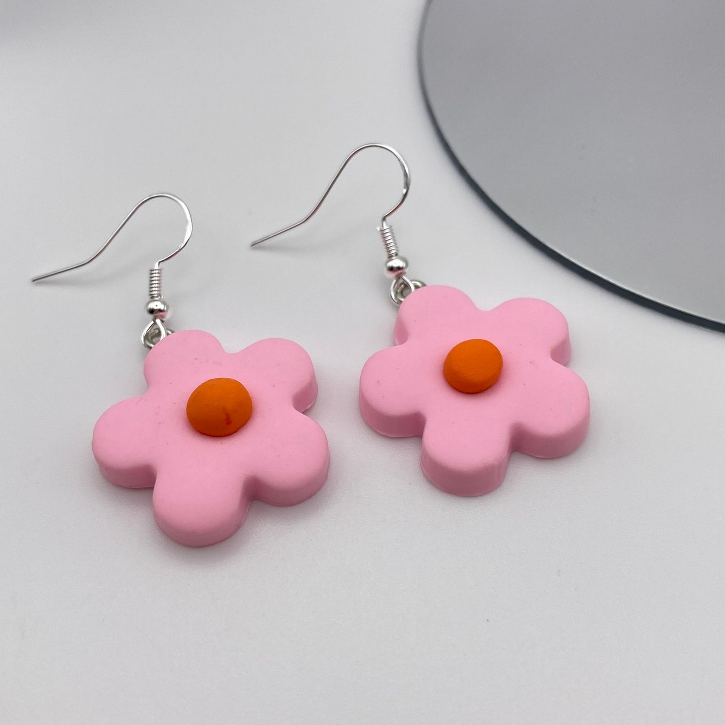 Pink Flower Earrings