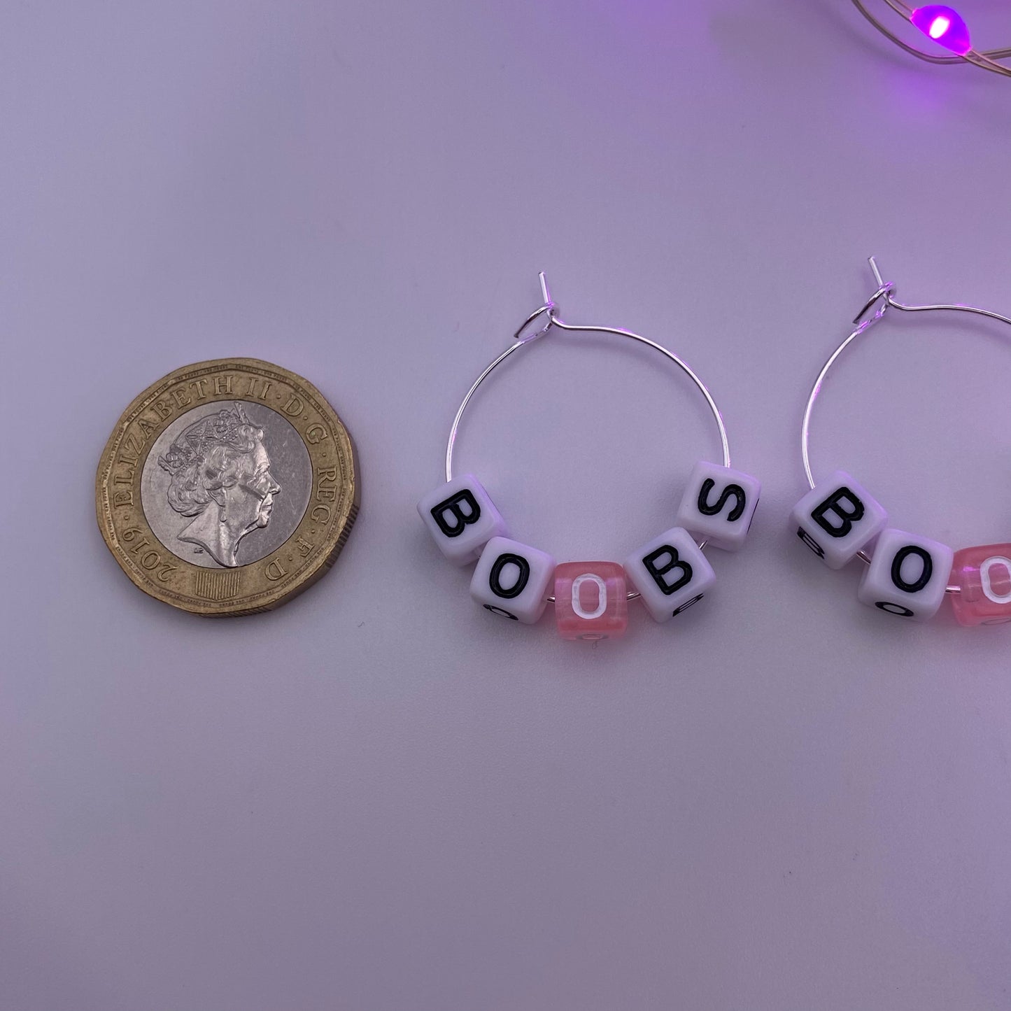 Pink Boobs Hoop Earrings