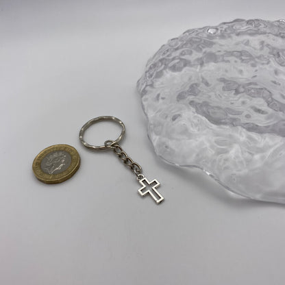 Cross Outline Keyring