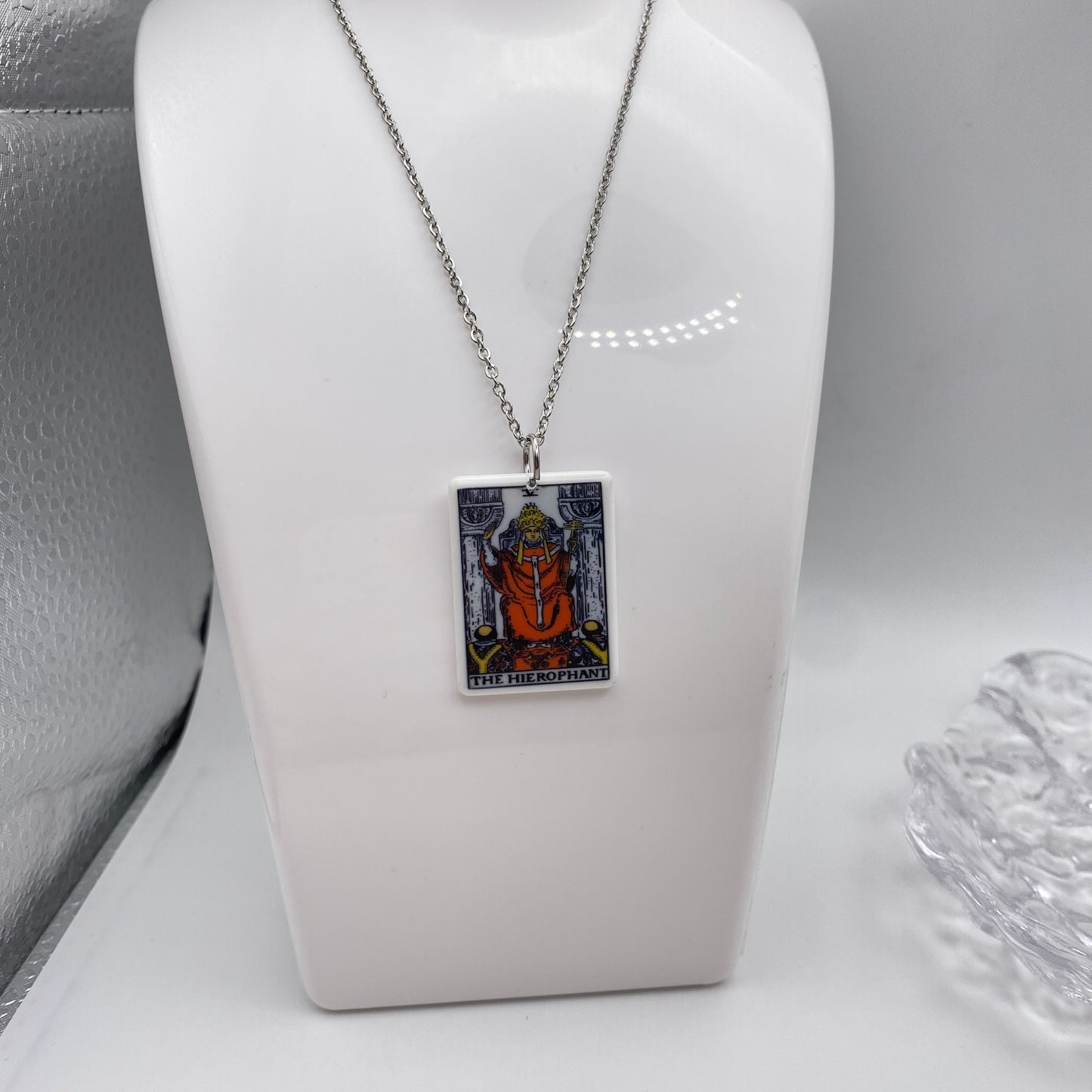 The Hierophant Tarot Card Necklace
