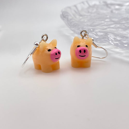 Peach Pig Earrings