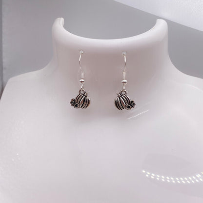 Small Silver Pumpkin Earrings