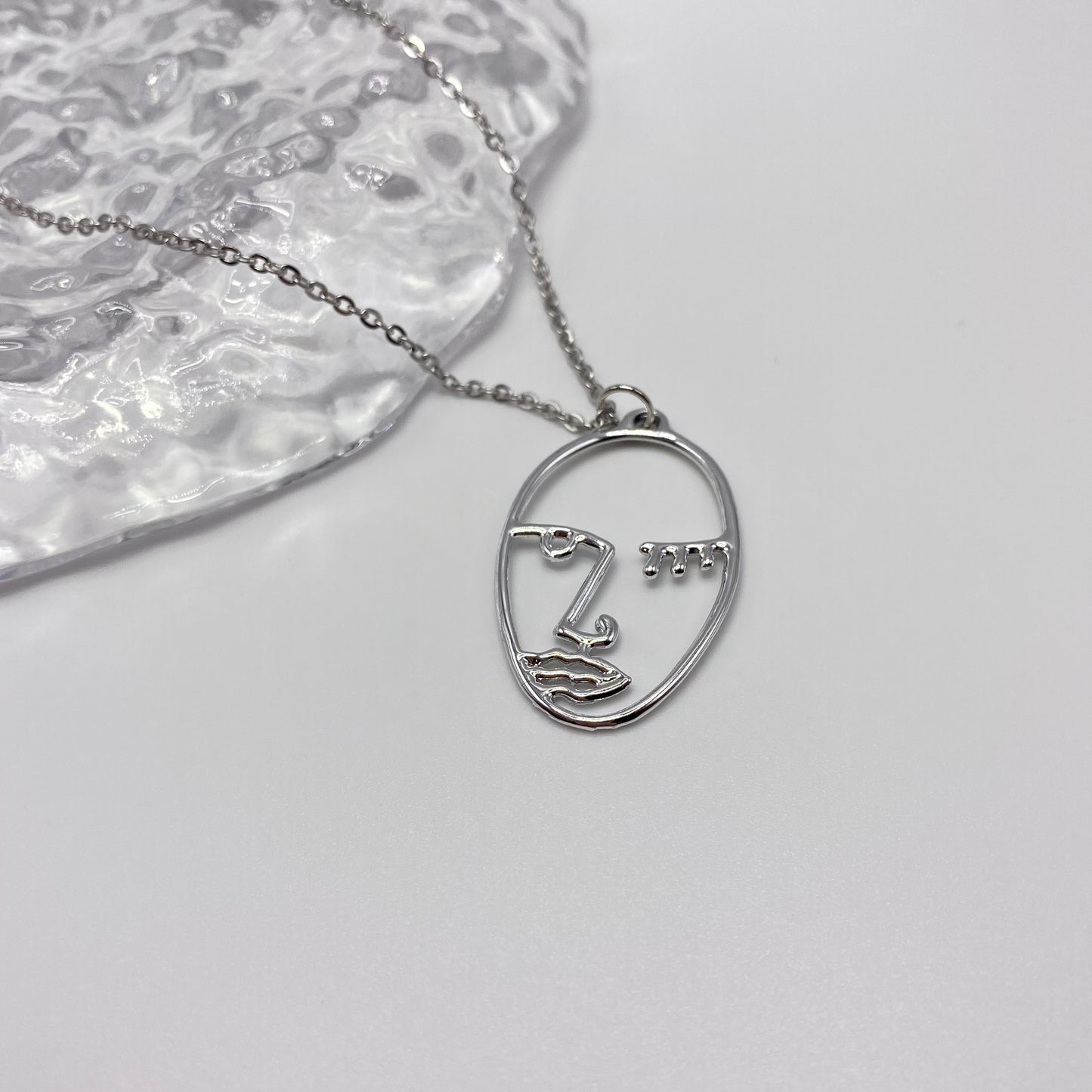 Abstract Face Necklace