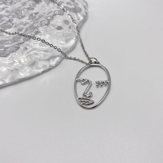 Abstract Face Necklace