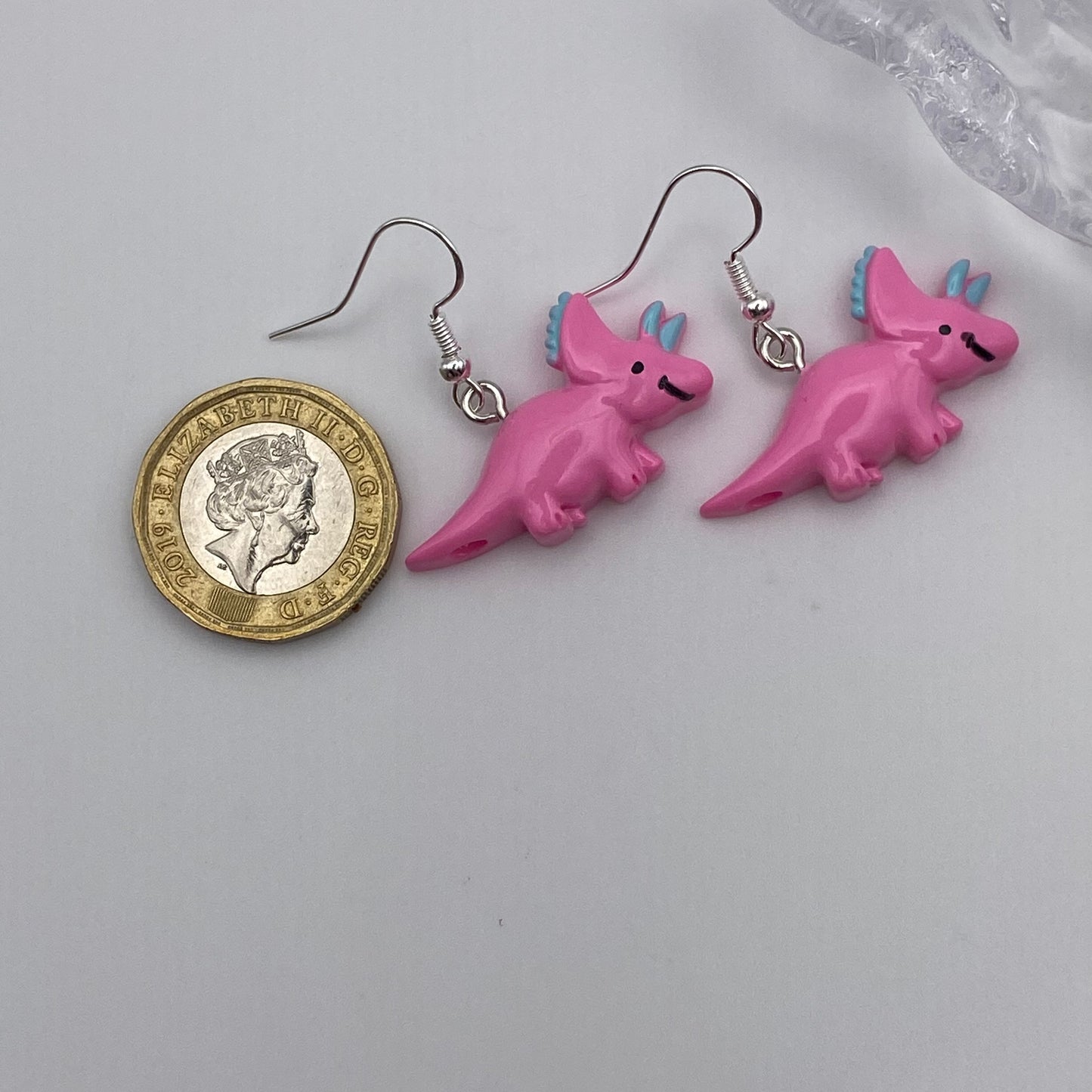 Pink Dinosaur Earrings