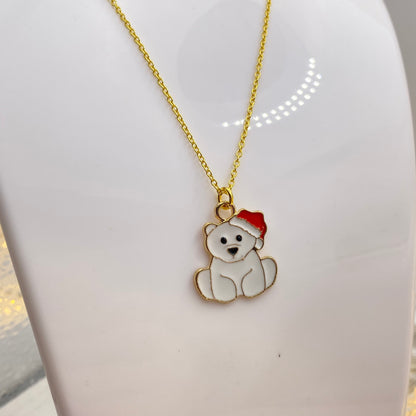 Santa Polar Bear Necklace