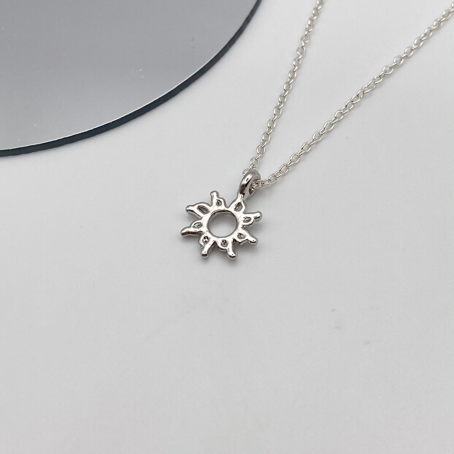 Small Silver Sun Necklace